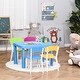 preview thumbnail 1 of 9, Qaba Kids Table and Chair Set 5 Piece Toddler Furniture Cartoon Pattern, Multicolor - 30" x 21.5" x 19.5"