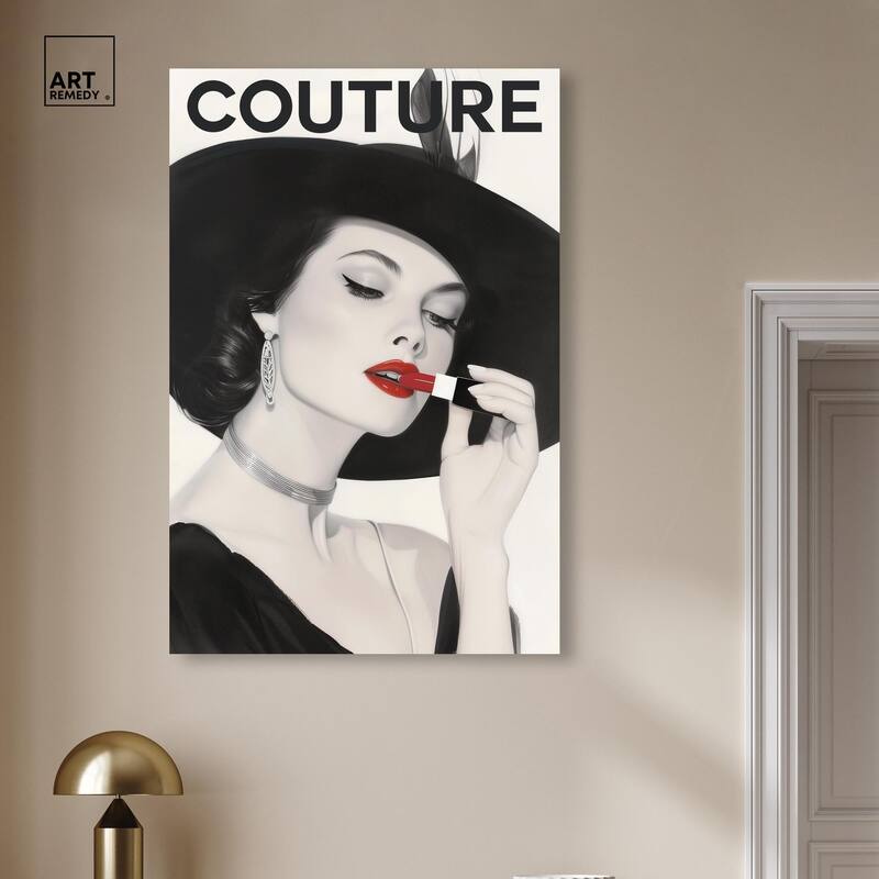 Lipstick Magazine Cover Canvas by Art Remedy, Gallery Wrapped