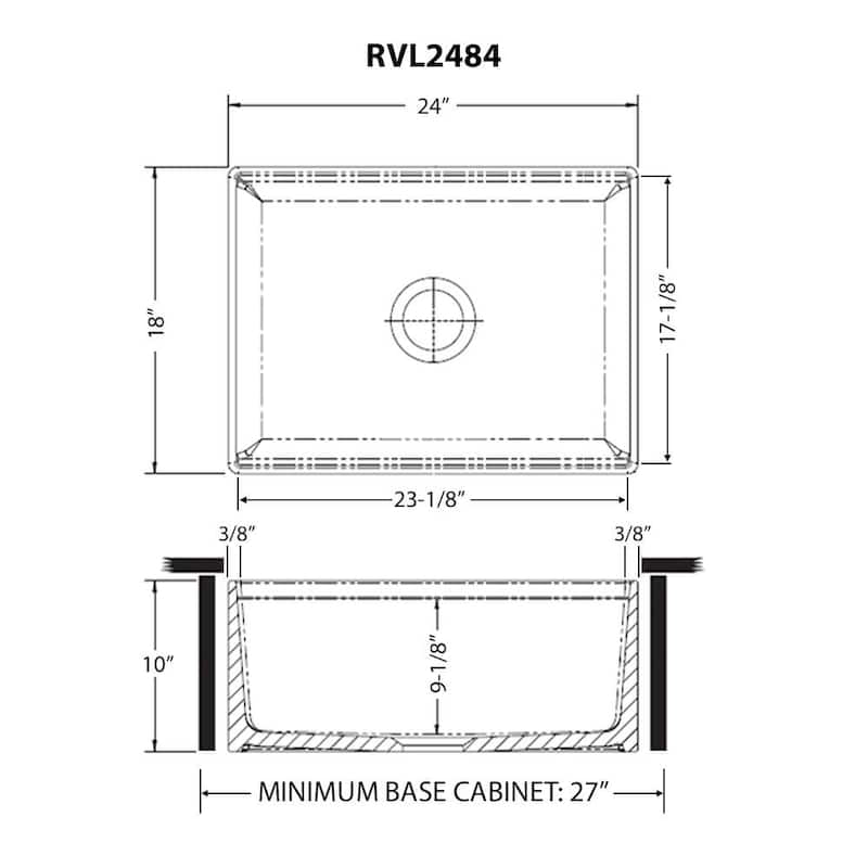 Ruvati 24 inch Fireclay Workstation White Farmhouse Kitchen Sink Apron Front Single Bowl - RVL2484WH - 24 x 18