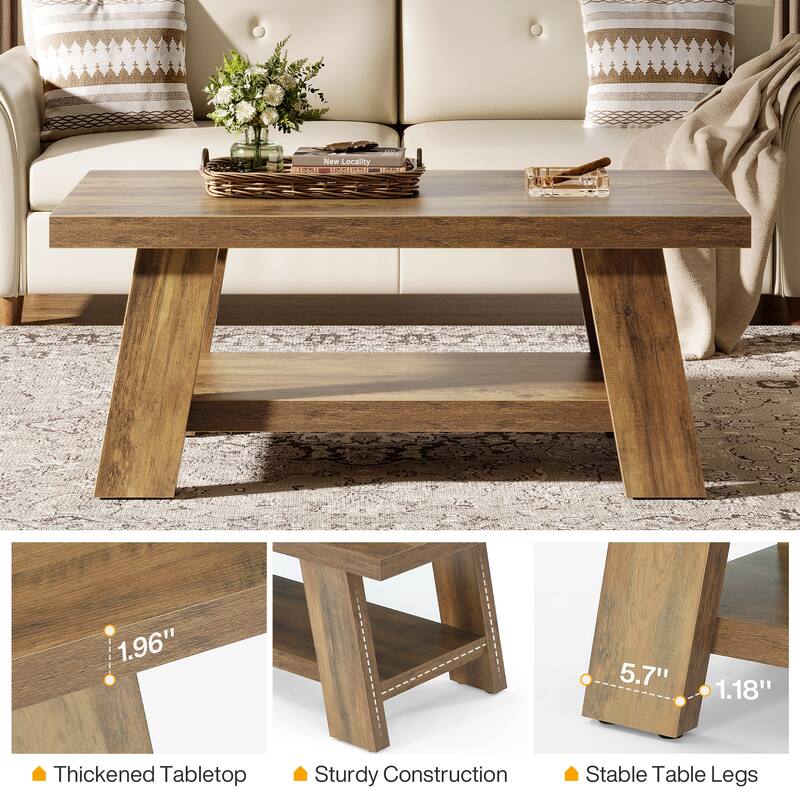 Farmhouse Coffee Table, Rectangular Center Table