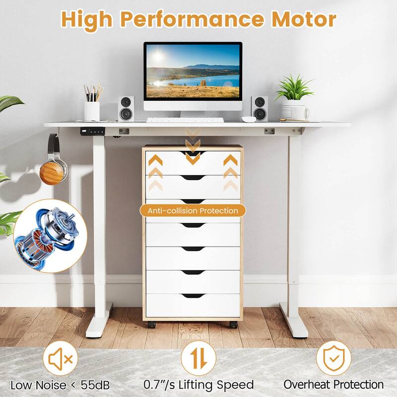 Costway 48” x 24” Electric Standing Desk with LED Display 2 Memory