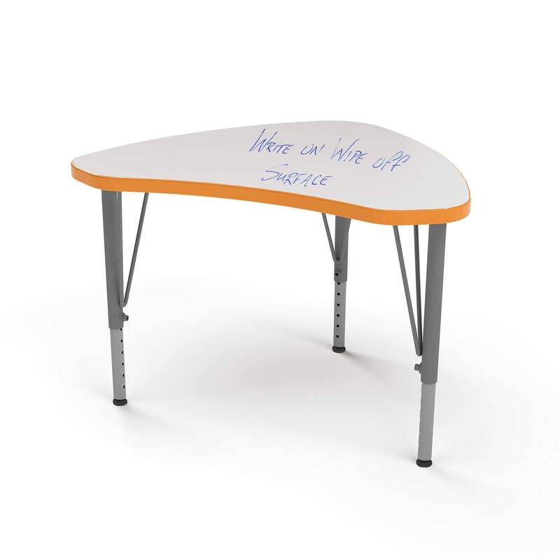 Tot Mate Versa Desk Shutter 29.5" x 23.5" Classroom Table Kids Desk, Write-On/Wipe-Off Dry Erase Top - Adjustable Height 14-23" - Orange Grove