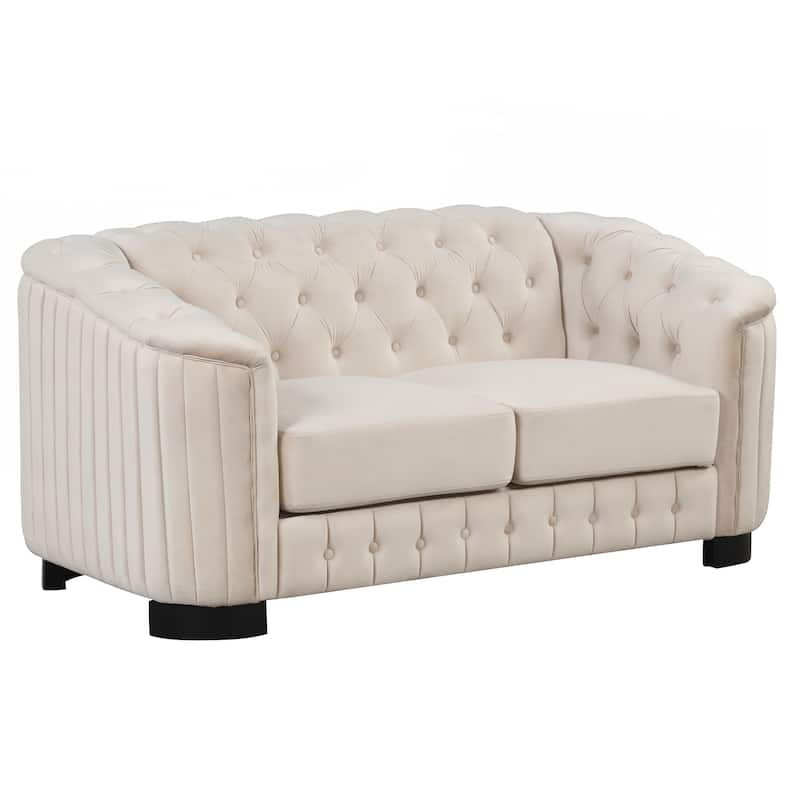 Velvet Upholstered Loveseat Sofa