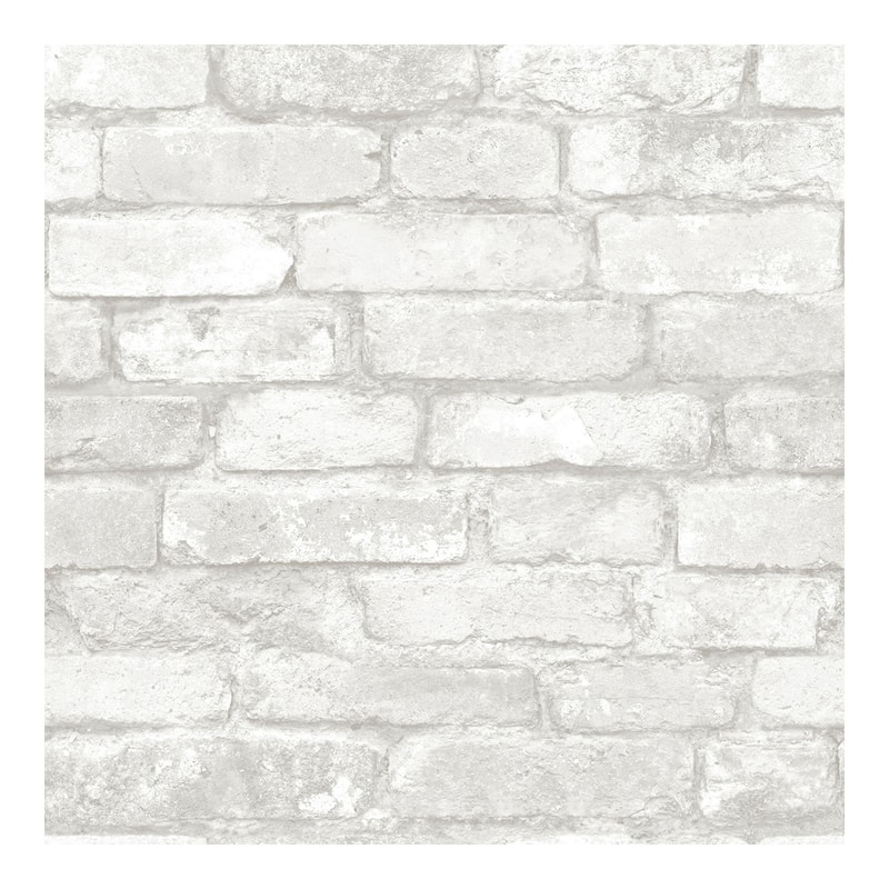 NuWallpaper Grey and White Brick Peel & Stick Wallpa - 216in x 20.5in x 0.025in