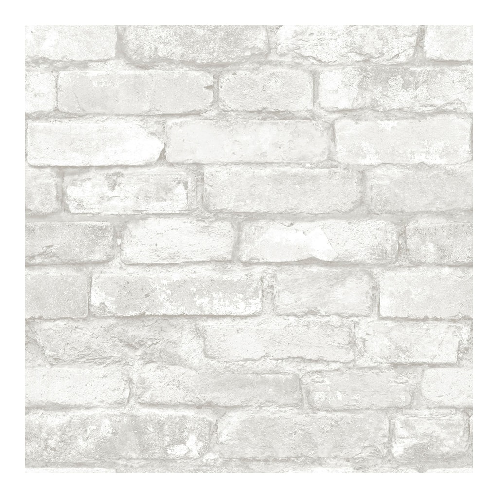 NuWallpaper Grey and White Brick Peel & Stick Wallpa - 216in x 20.5in x 0.025in