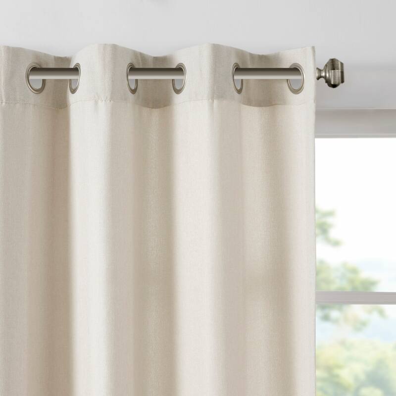 Madison Park Oslow Solid Piece Dyed Grommet Top Single Curtain Panel