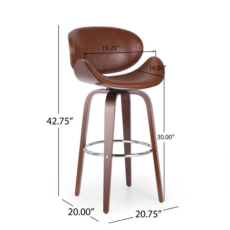 Mid-Century Modern Bar Stool，Bentwood Swivel Bar Stool