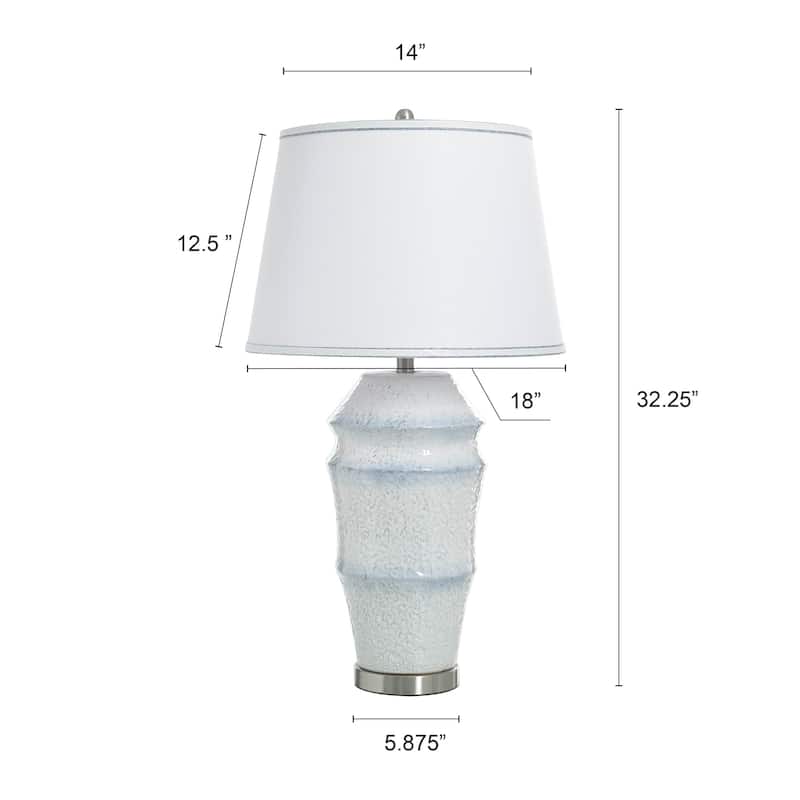 StyleCraft Ceramic Table Lamp - Bexium Blue - White Shade