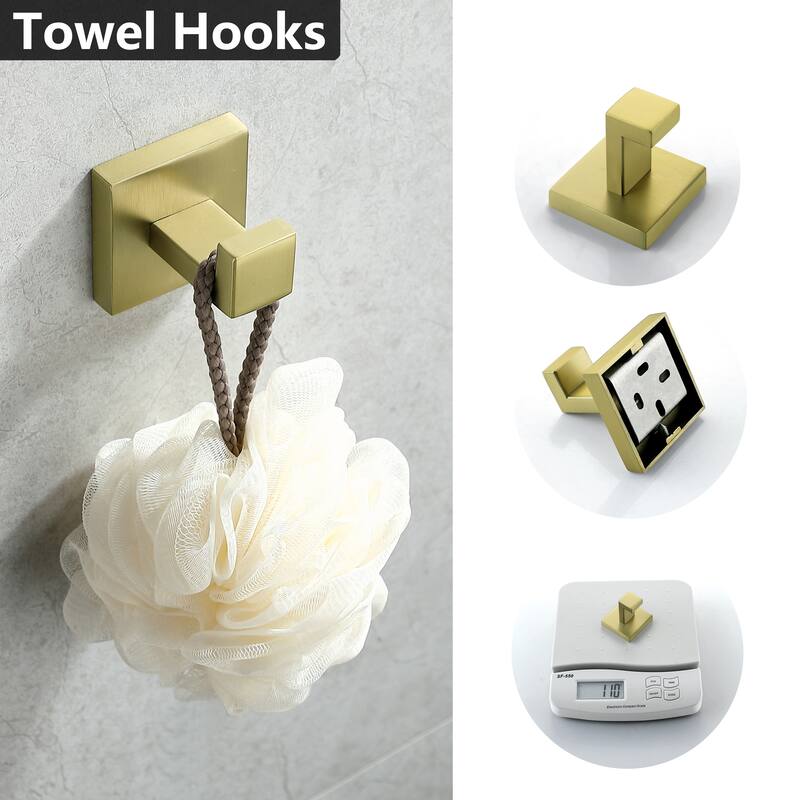 AITINKAN 4-Piece Bath Hardware Set Square Towel Holder Set