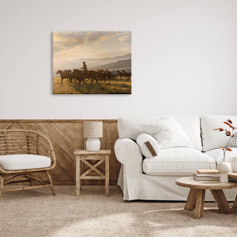 Stupell Cowboy in Rural Landscape Canvas Wall Art Design by PBurchettePhoto