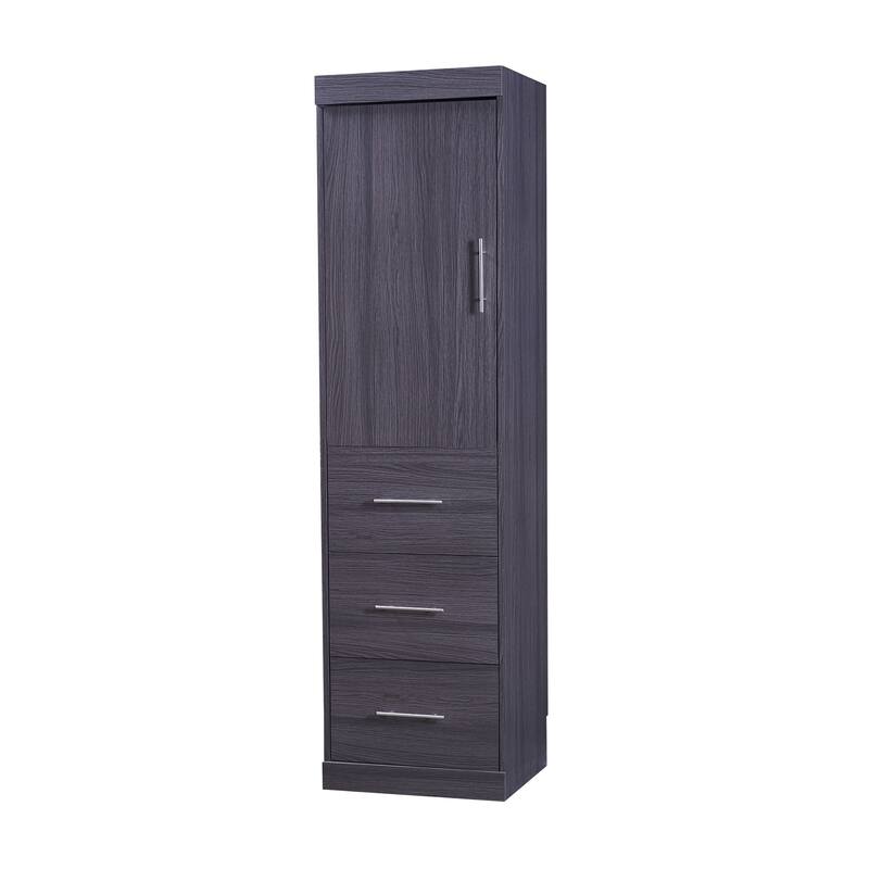 Full Size Murphy Bed with Wardrobe and Drawers, Storage Bed, can be Folded into a Cabinet