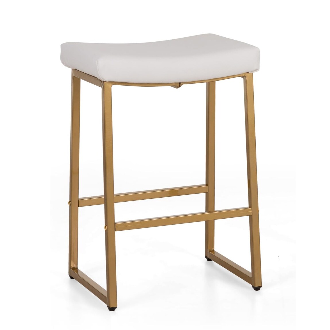 Dripex Counter Height Bar Stools Set Of 2 - 24 Inch Backless Saddle Seats With Metal Legs