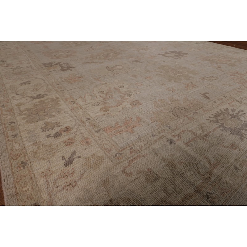 Earth Tone Oushak Vegetable Dye Area Rug Hand-Knotted Wool Carpet - 8'4"x 10'0"