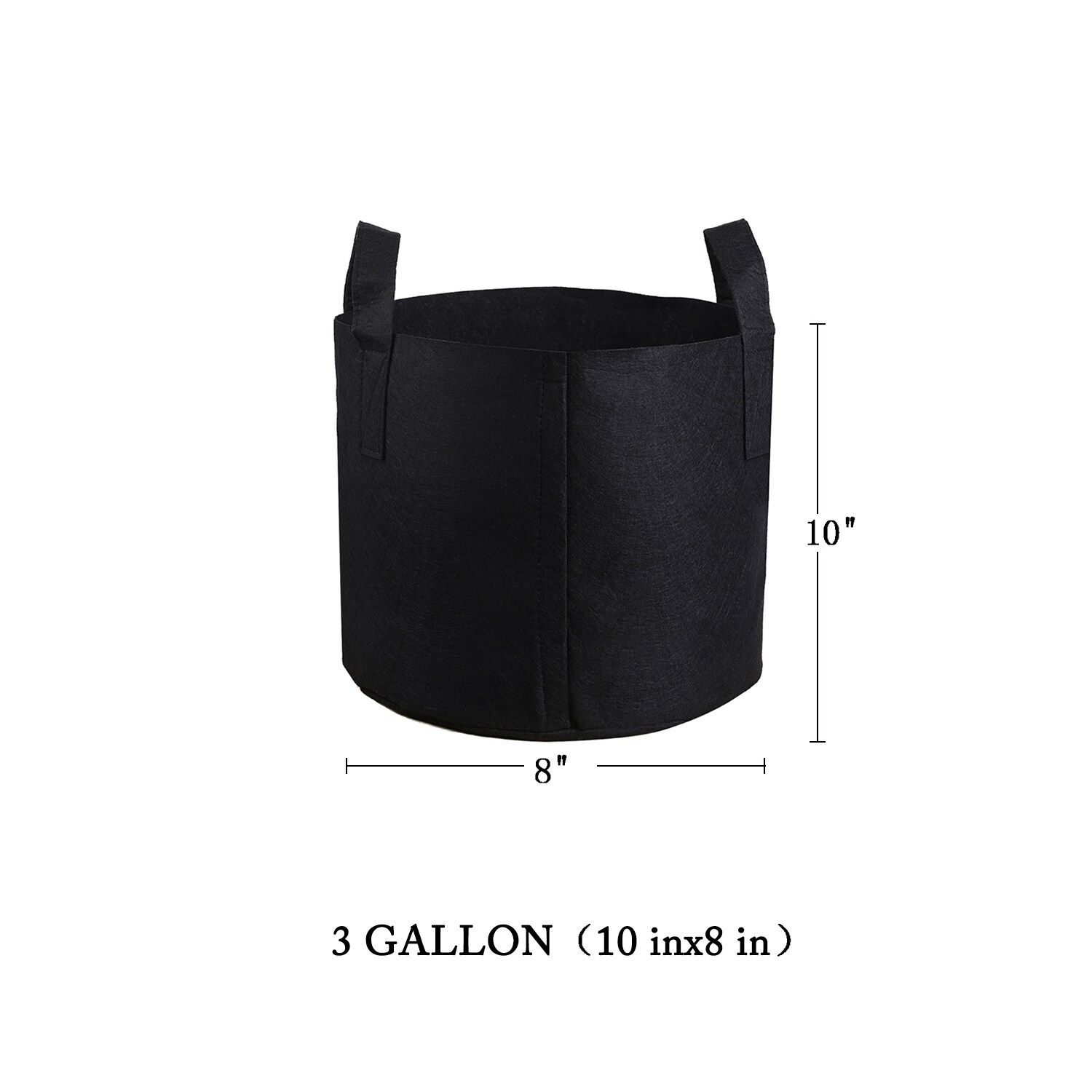 5x Black Grow Bags Aeration Fabric Pots w/Handles Root 1/2/3/5/7/10/15 Gallon 