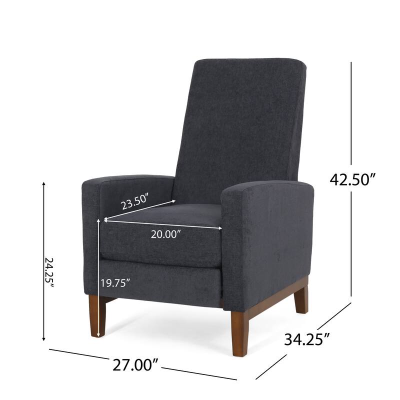 Living Room Lounge Chair, 27'' Wide Upholstered Recliner Sofa Chair with Retractable Footrest Modern Club Chair with Wood Frame