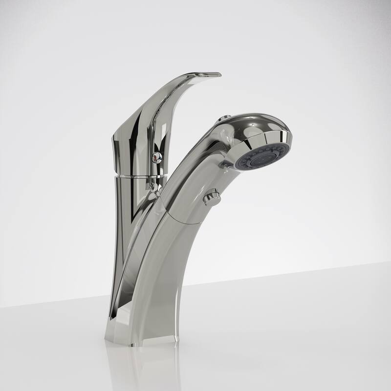 Single Handle Single Hole Pull-Out Basin Bathroom Faucet with Pop‑Up Drain