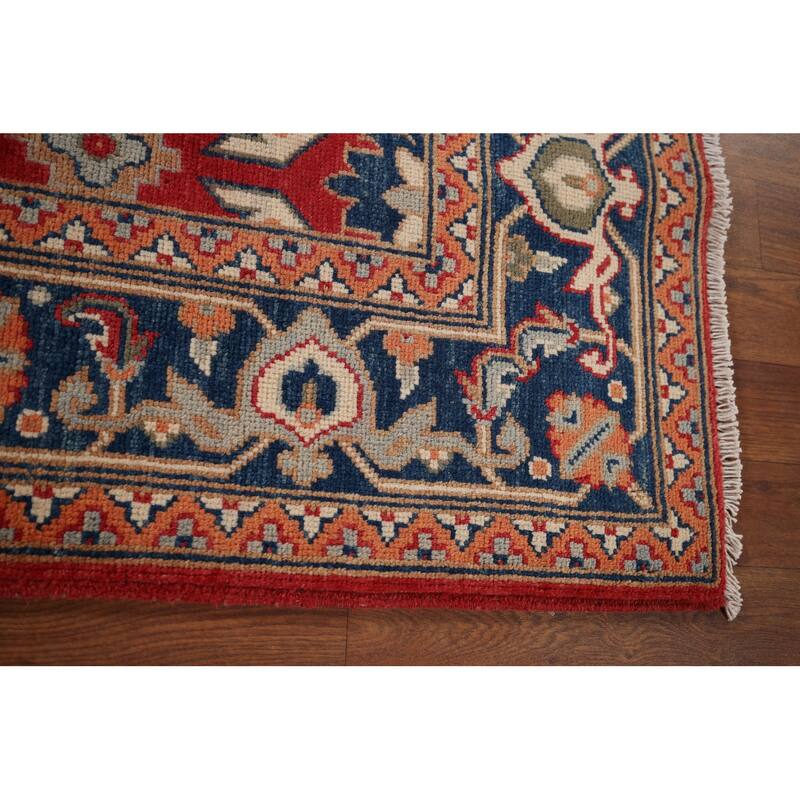 Red Oriental Kazak Area Rug Hand-Knotted Wool Carpet - 5'1" x 6'7"