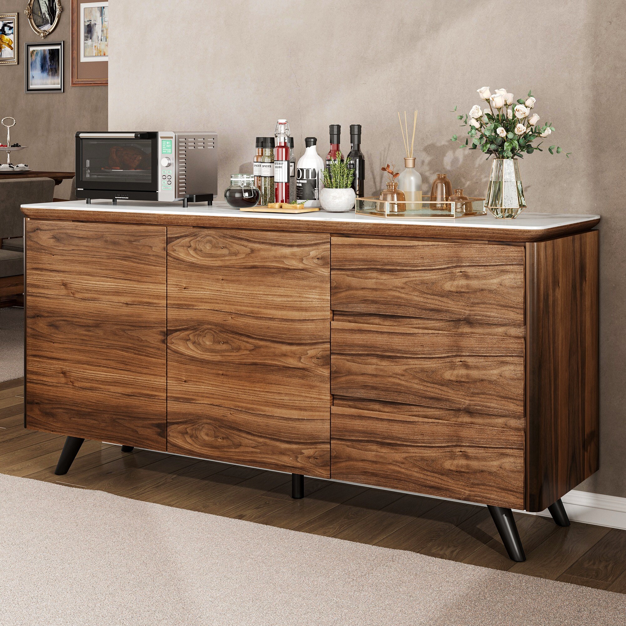 63''-Walnut-Wood-Buffet-