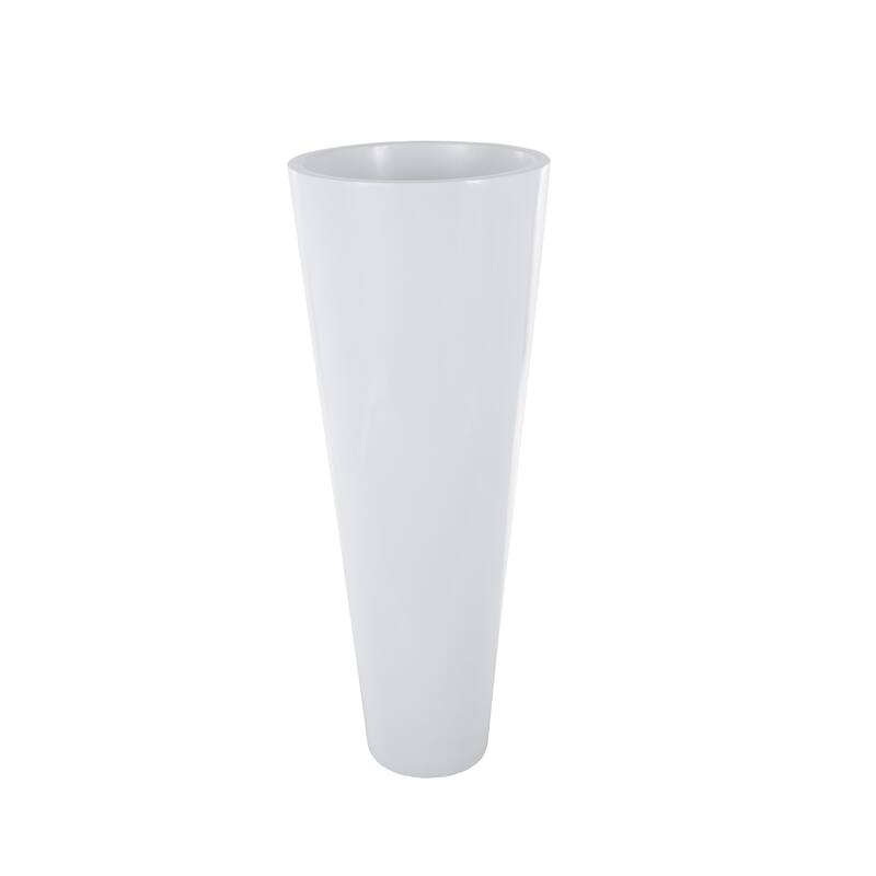 White Fiberglass Minimalistic Decorative Vase