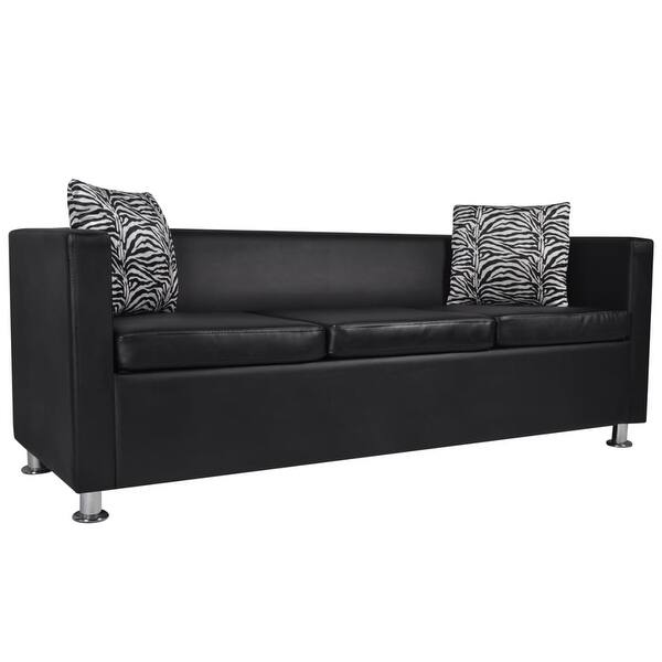 Vidaxl Sofa Set 2 Seater And 3 Seater Black Faux Leather Overstock 31965735 Do you know where has top quality black grey sofa at lowest prices and best services? overstock com