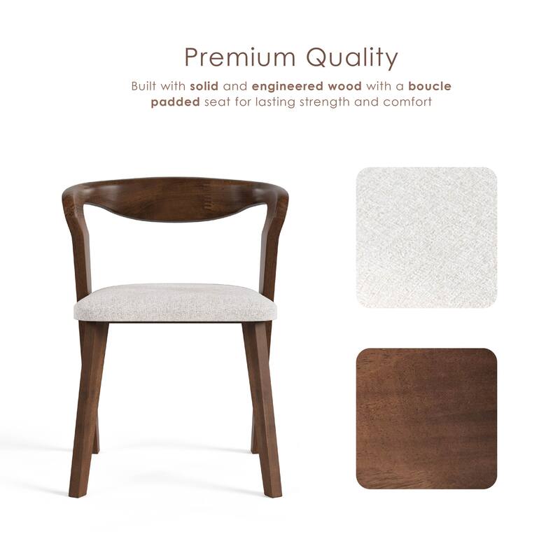 Furniture of America Abigail II Mid-Century Modern 7-Piece Rich Walnut Solid Wood Dining Set