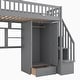 preview thumbnail 10 of 29, Twin Size Wood Loft Bed with Bookshelf, Drawers, Desk and Wardrobe