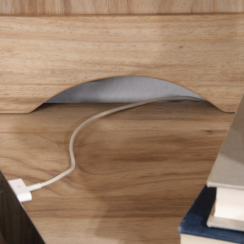 Wood Library Hutch with Storage Shelves, Brown - 30.35" W x 11.58" D x 36.02" H