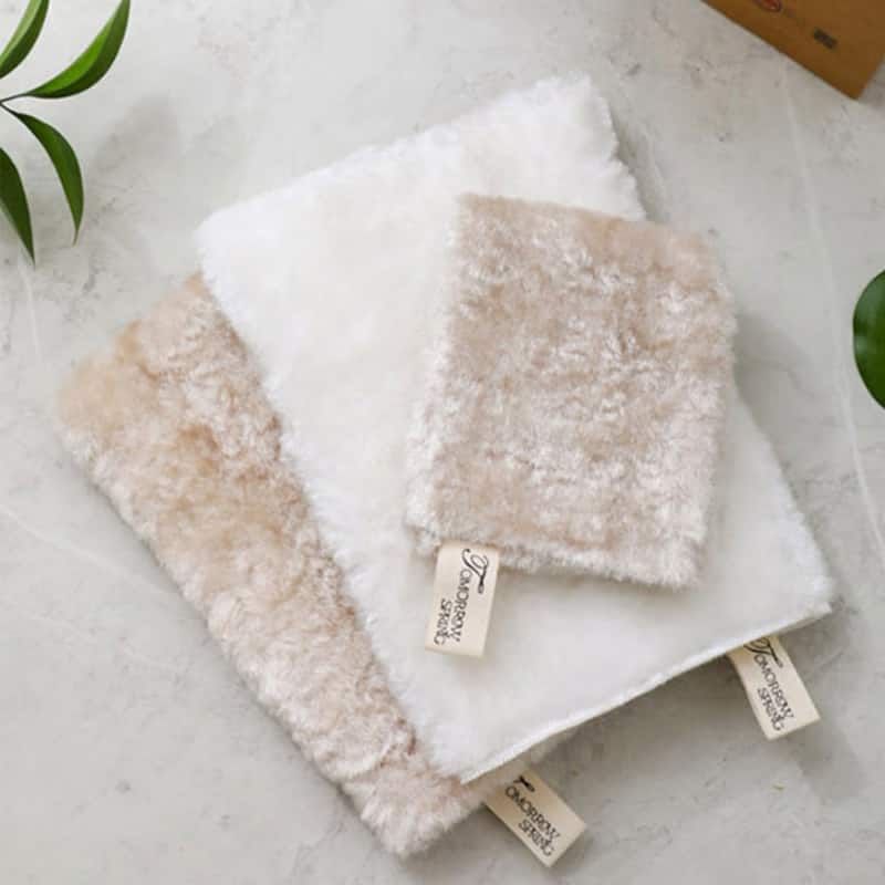 100% Viscose Facial Washcloth, Makeup Remover Cloth for Face - white