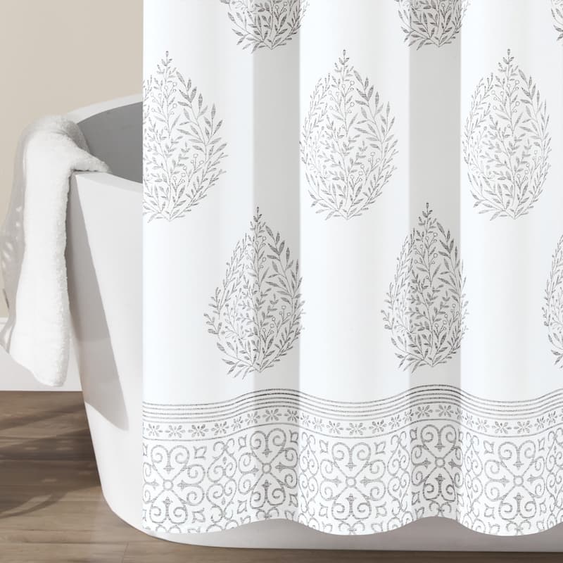 Lush Decor Teardrop Leaf Shower Curtain