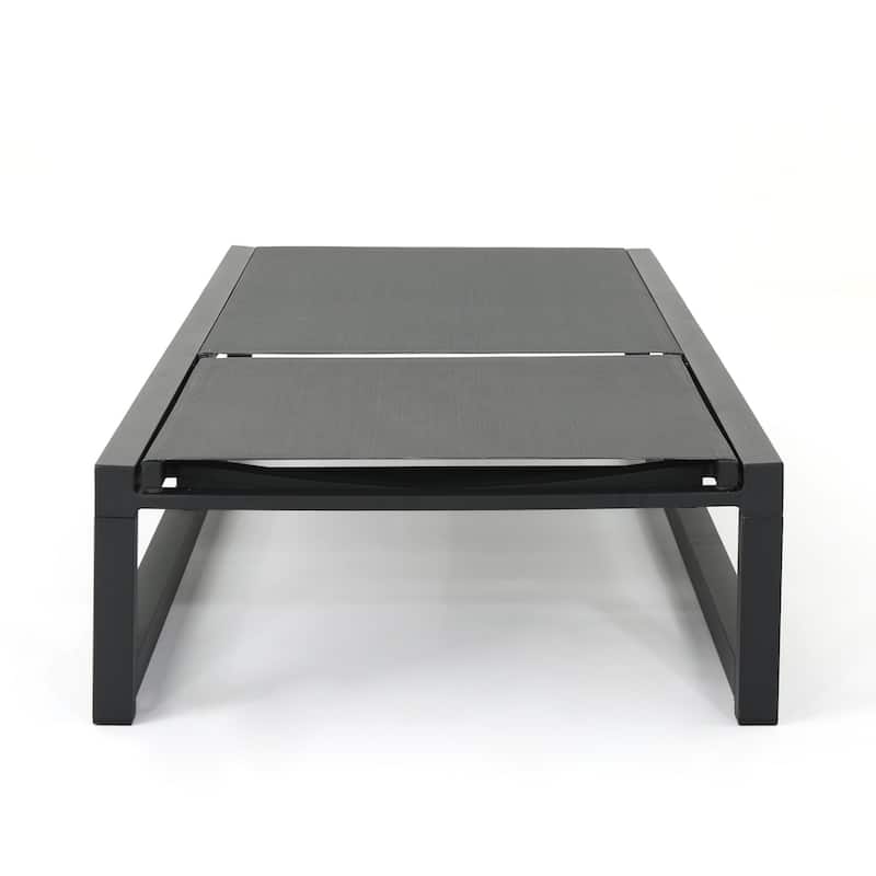 Outdoor aluminum frame mesh chaise lounge chair
