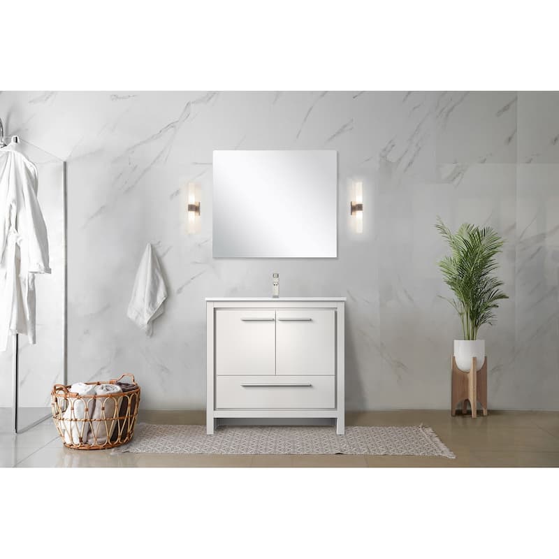 Lafarre Bath Vanity Cultured Marble Top, Sink and Brushed Nickel Faucet