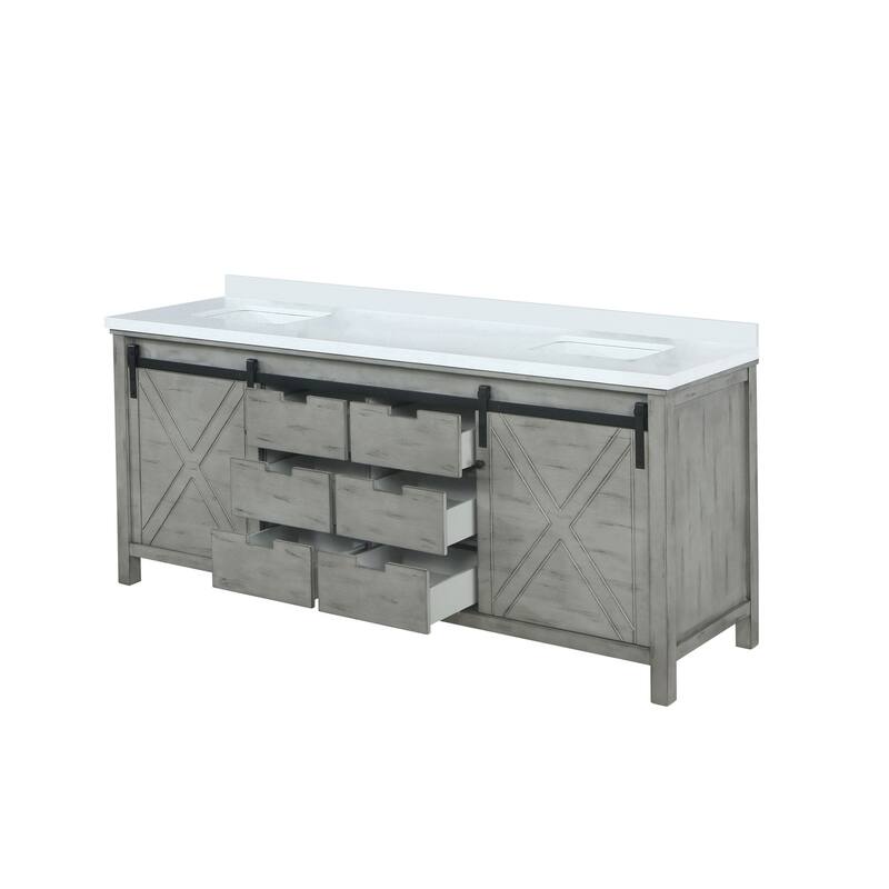 Marsyas 84 in W x 22 in D Brown Double Bath Vanity and Cultured Marble Countertop