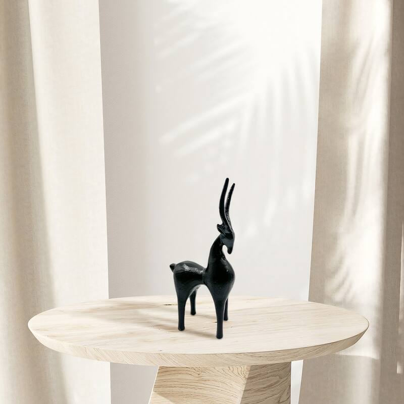 12 Inch Tall Decorative Handmade Aluminum Goat Sculpture - 6 x 3 x 12 in