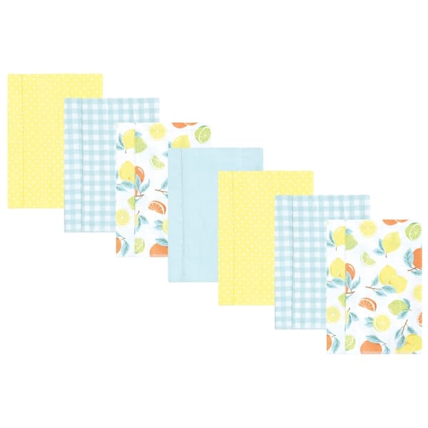 slide 1 of 1, Hudson Baby Infant Girl Flannel Burp Cloth 7pk, Citrus Mint, One Size - Citrus Mint 7 Pack - One Size One Size - Citrus Mint 7 Pack