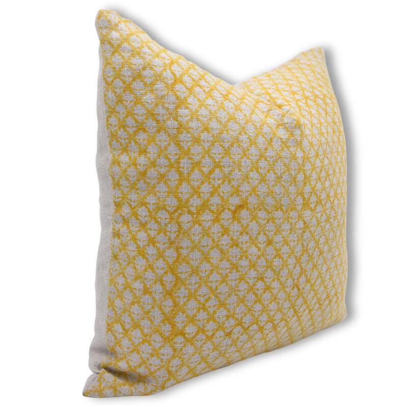 Fabdivine Rustic Accent Cushion Cover Thick Linen for Sofa Chair or Bed Home Fall Décor Pillowcase, Mustard, Pinkcity