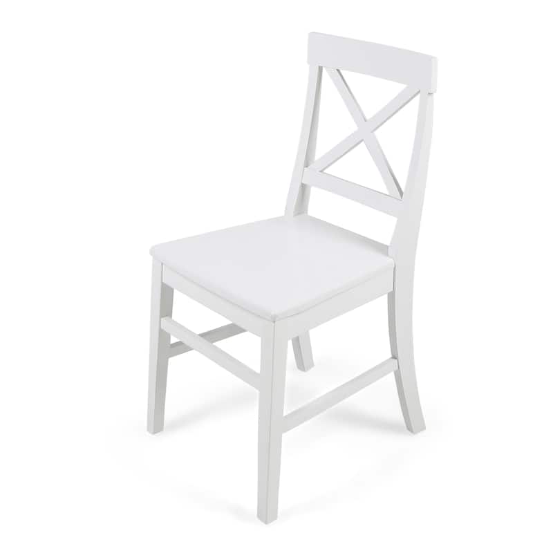 Country Set of 2 Dining Chairs with X-shaped Back, Solid Wood Frame for Dining Room Living Room Balcony and Patio