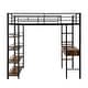 preview thumbnail 13 of 12, Contemporary Design Full Size Metal Loft bed with Desk and Shelves, 3 in 1 Design, Ample Storage Space, Black