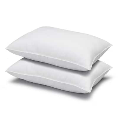 Signature Plush Microfiber Pillow, Allergy-Resistant Medium (Set of 2) - White