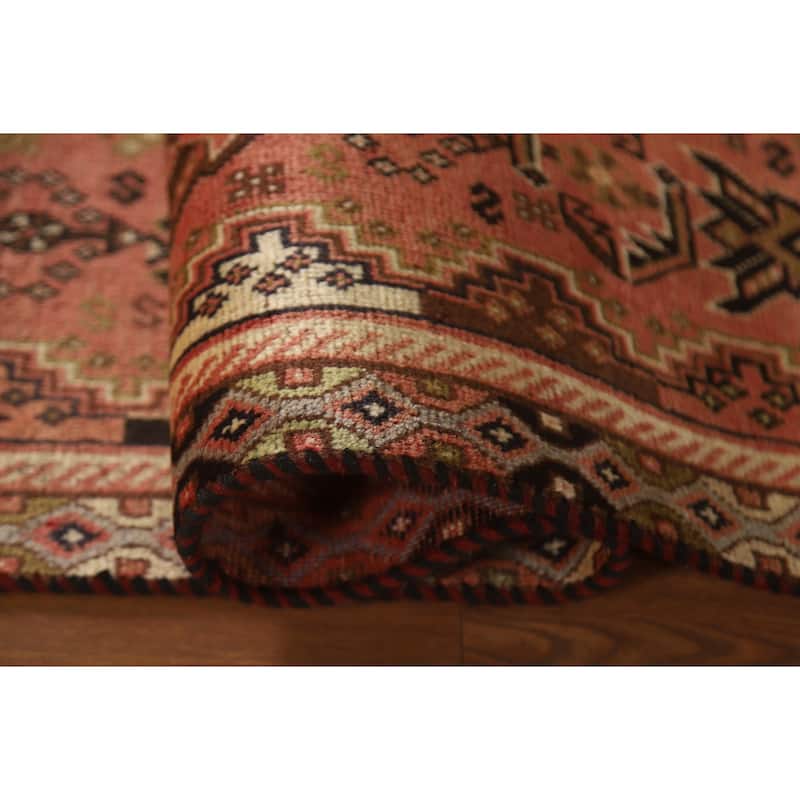 Tribal Shiraz Persian Vintage Runner Rug Handmade Wool Carpet - 3'5"x 9'7"
