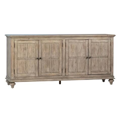 Oslo 72-inch Light Grey Wash Finished Reclaimed Pine 4-Door Traditional Sideboard
