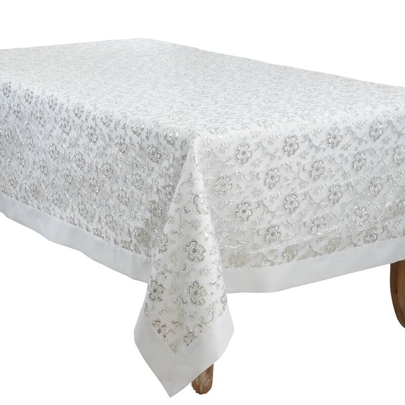 Embroidered Tablecloth With Floral Design