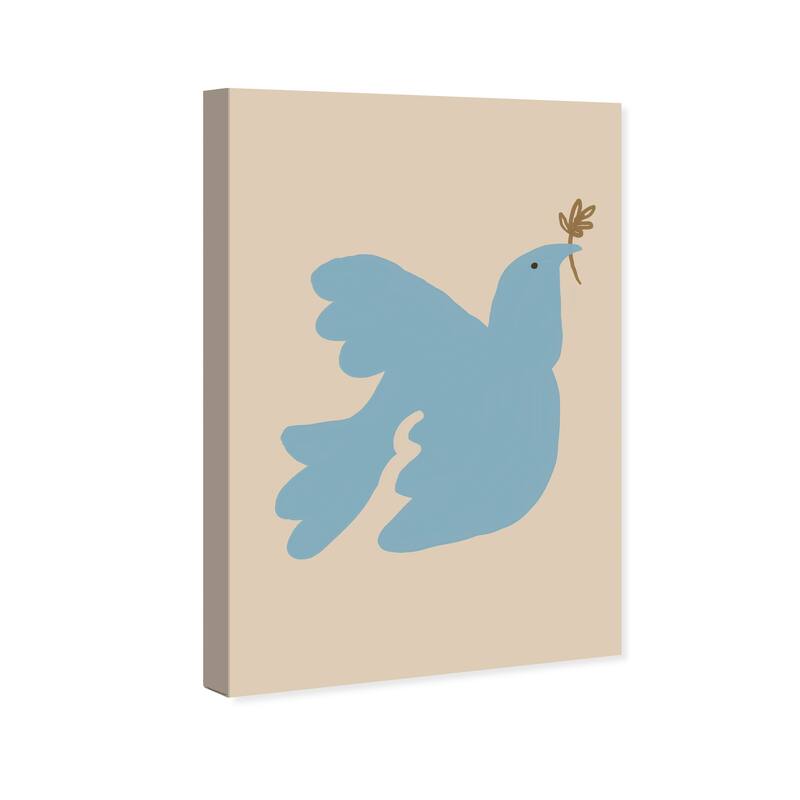 Wynwood Studio Canvas Animals Olive Branch Messenger Brown and Tan Modern & Contemporary Wall Art Canvas Print