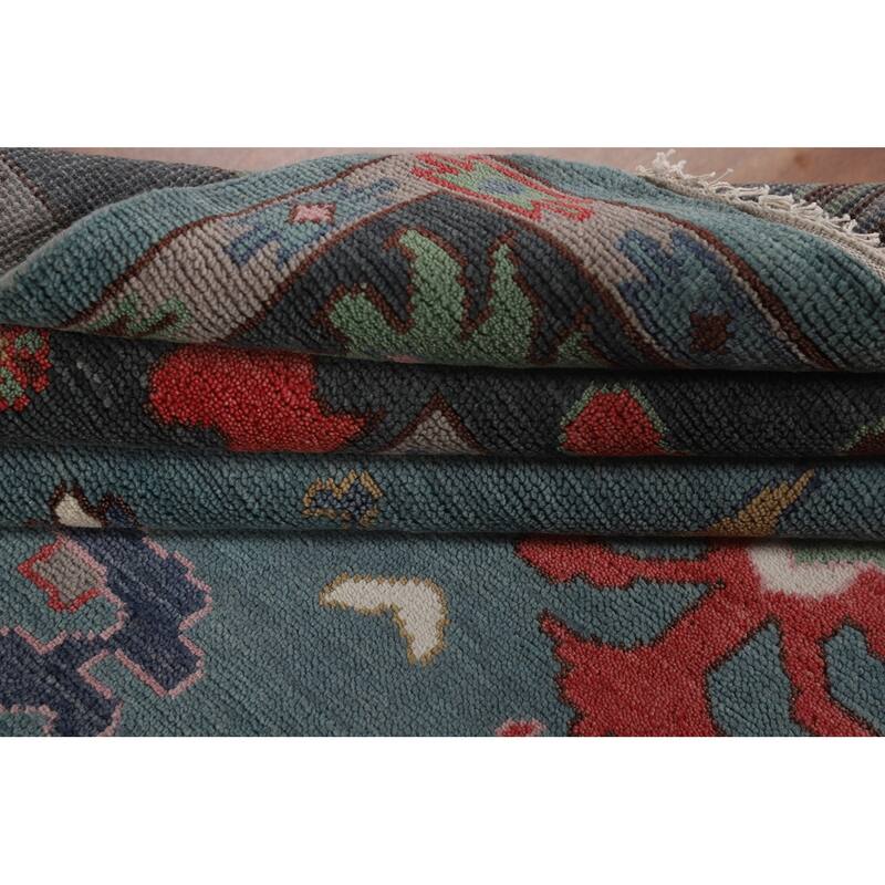 All-Over Oushak Oriental Area Rug Hand-Knotted Wool Carpet - 8'4" x 9'9"