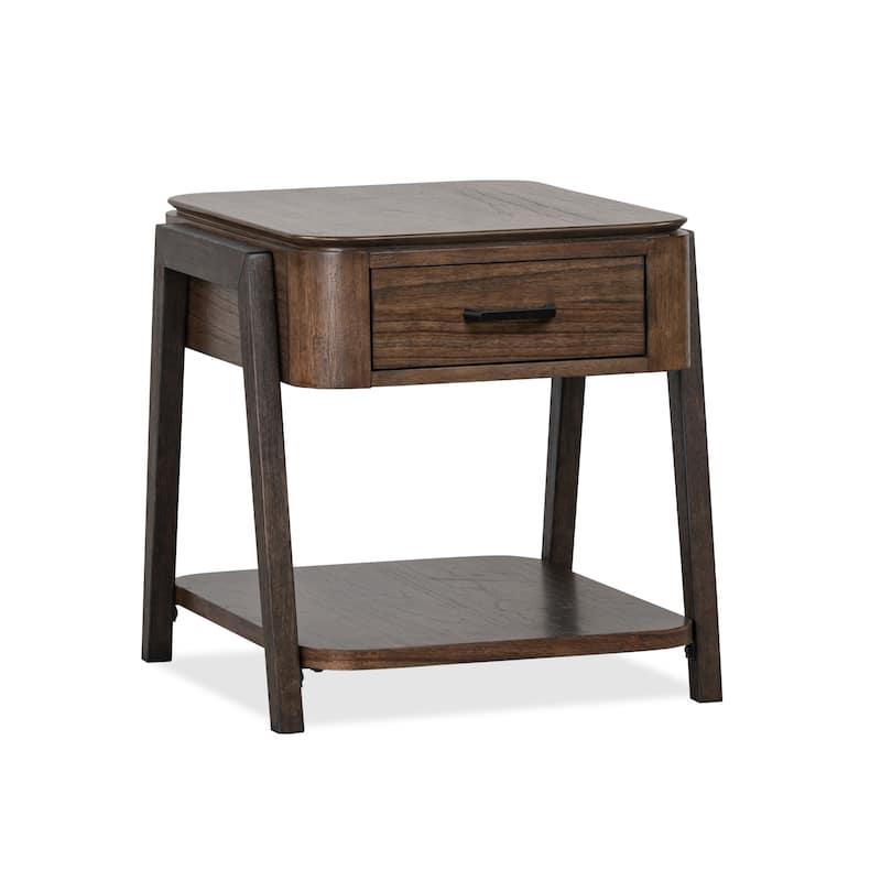 Magnussen Home Hallie Milk Chocolate and Dark Chocolate Rectangular End Table - 22''W x 26''D x 23''H