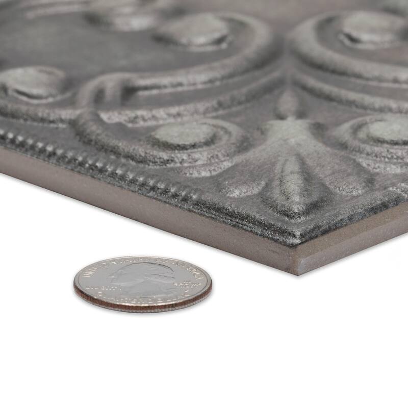 Merola Tile Victorian Tin Iron 17-3/8" x 17-3/8" Porcelain Wall Tile