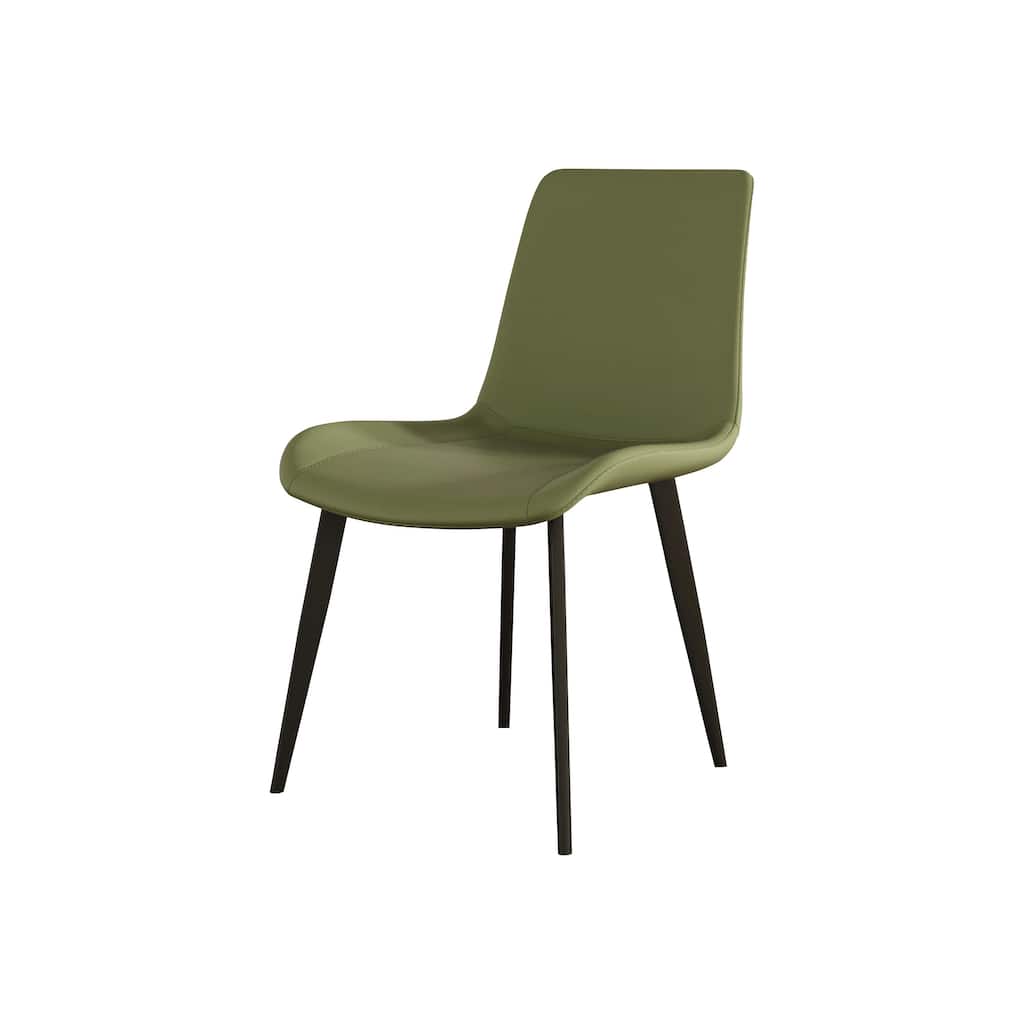 Faux Leather Dining Chairs Armless Side Chair with Metal Legs,Set of 2