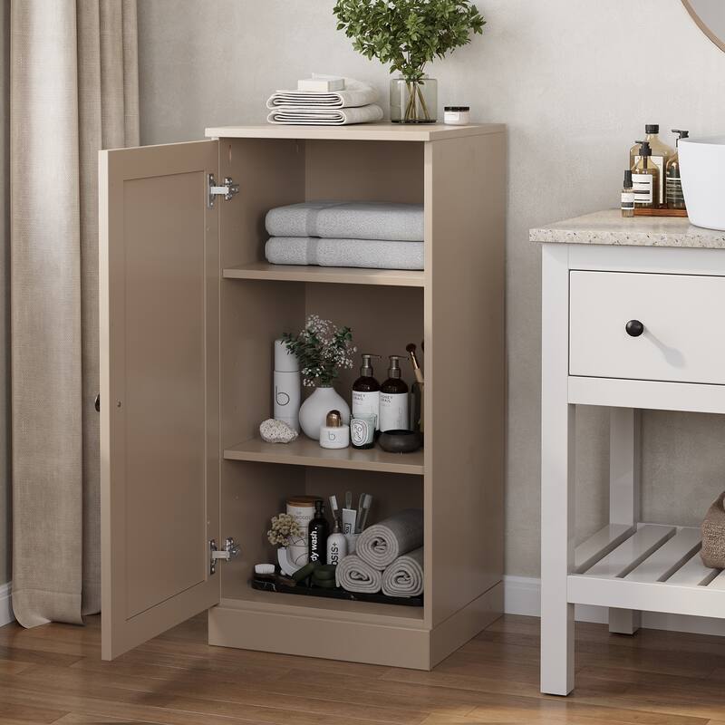 Palace Imports 100% Solid Wood 16.5" Bathroom Storage Cabinet with Shaker Door and Adjustable Shelves