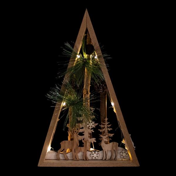 Shop 11 75 Led Lighted Framed Woodland Deer With Winter Scene