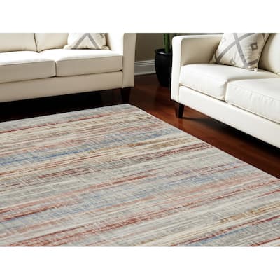 Power Loomed Abstract Modern Non Skid Low Pile Area Rug - 118' X '94' X '0.25