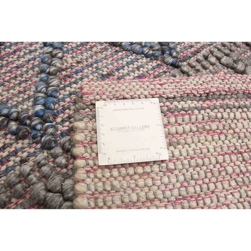 ECARPETGALLERY Braid weave Sienna Pink Wool Rug - 6'2 x 8'11